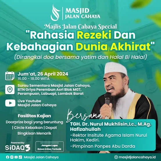  Kajian Majlis Jalan Cahaya Special "Rahasia Rezeki dan Kebahagiaan Dunia Akhirat" 2024